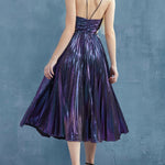 Laser Sling Pleated Dress