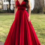 Sleeveless Suspenders V-neck Sexy Ball Gown